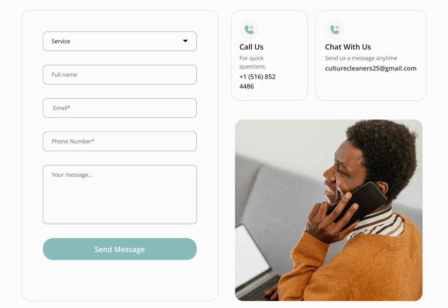 Culture Cleaners contact page