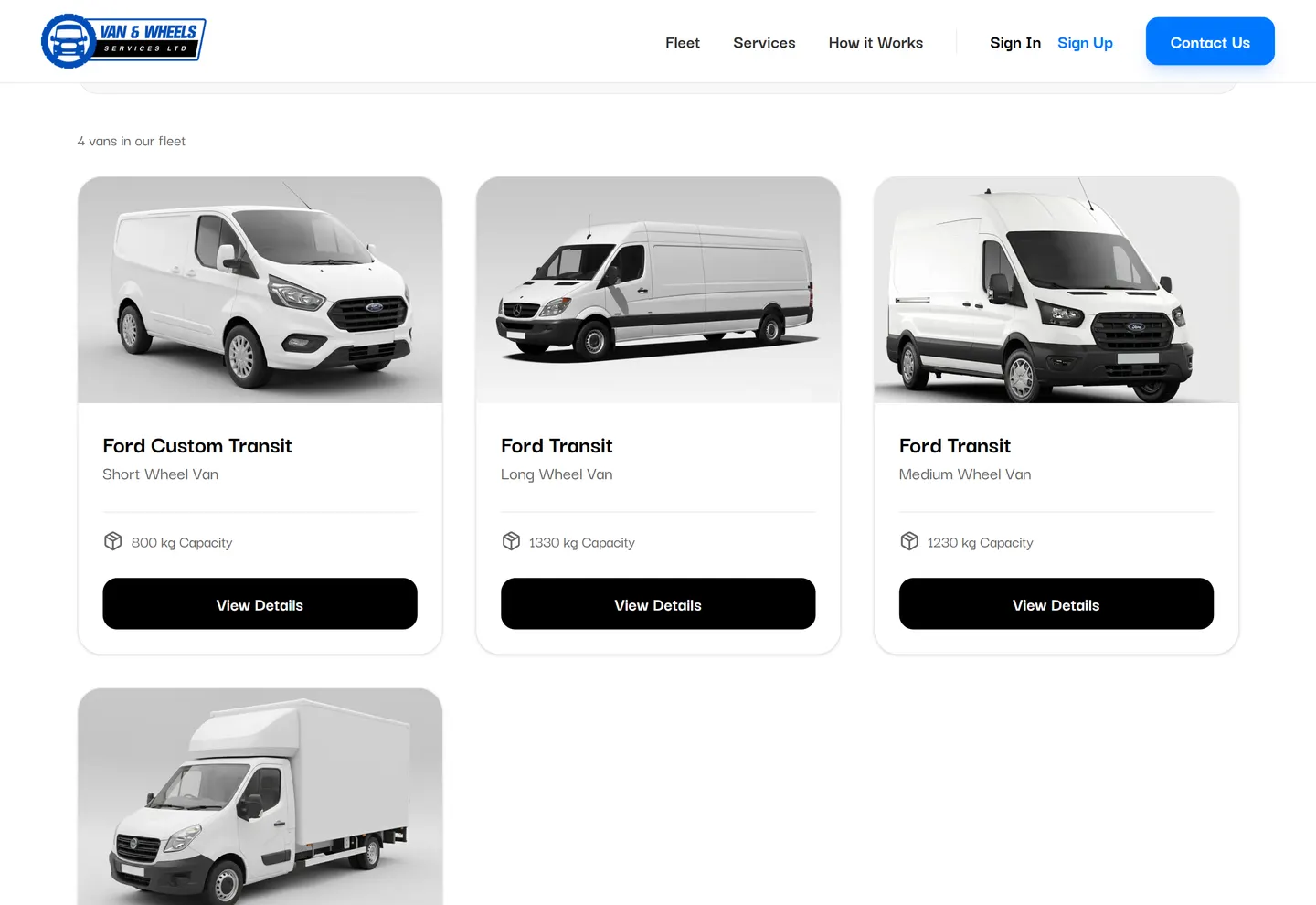 Van and Wheels form