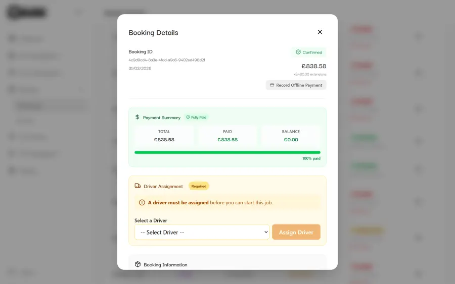 Admin dashboard settings