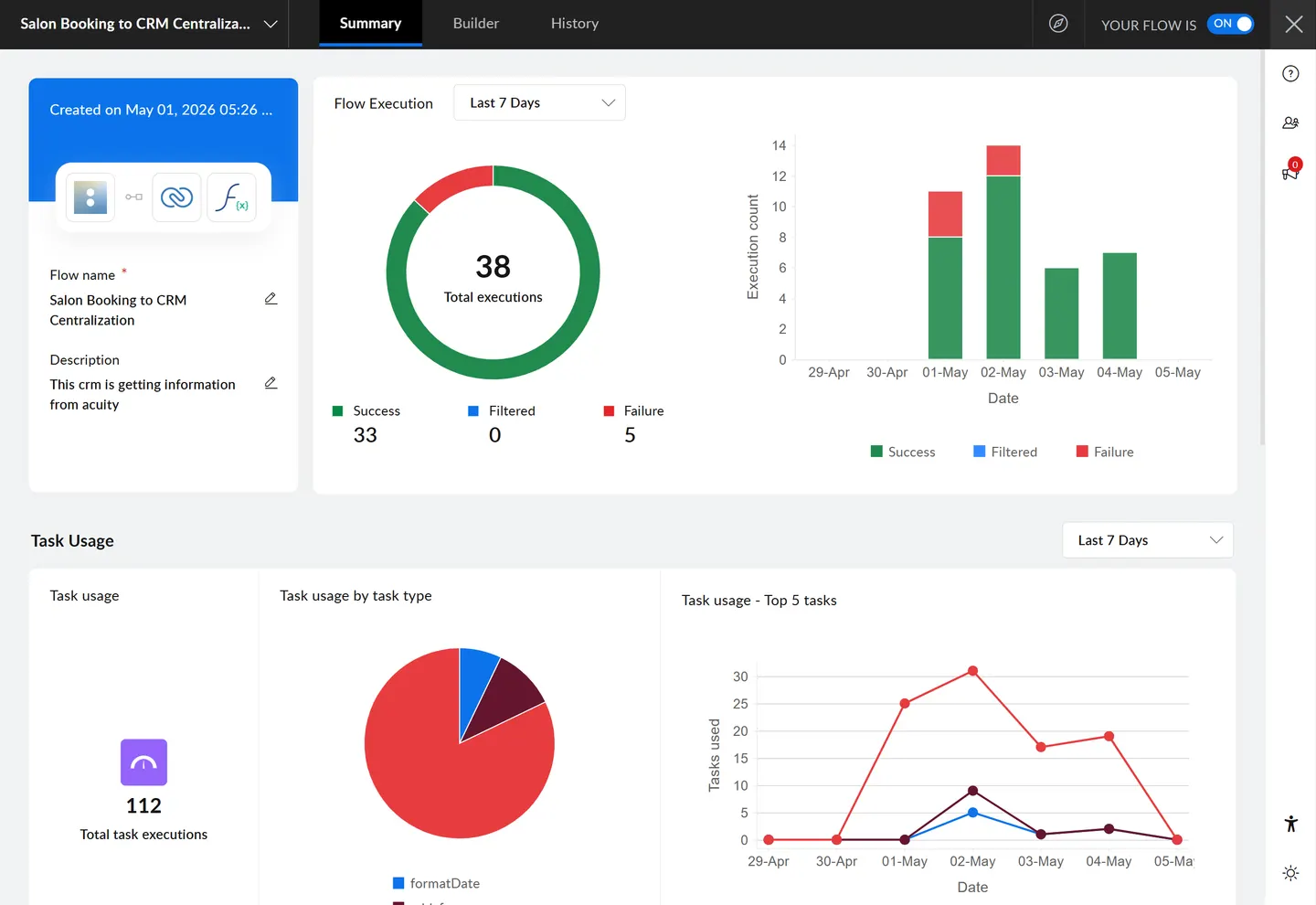 Zoho Flow logic builder