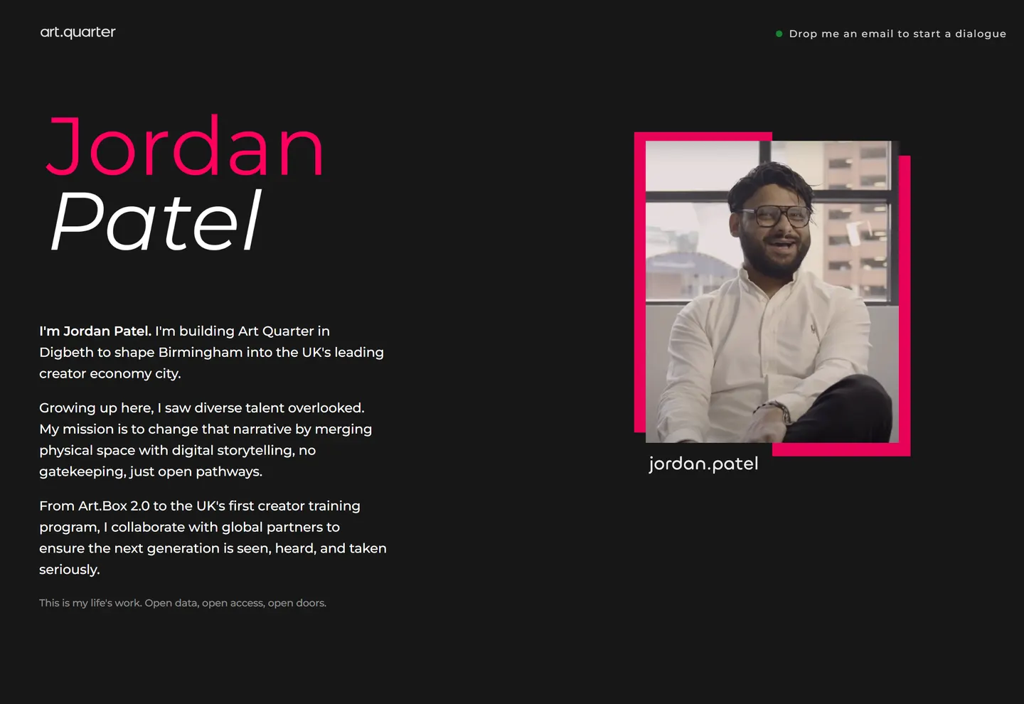 Jordan Patel website hero
