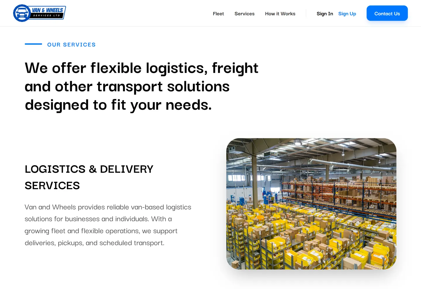 Van and Wheels delivery