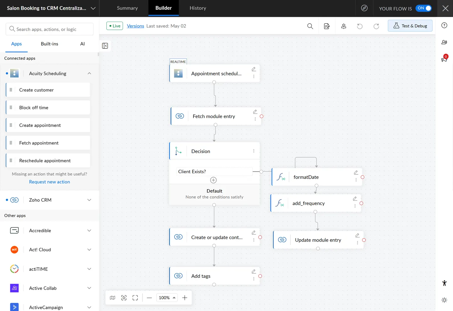 Zoho Flow data mapping