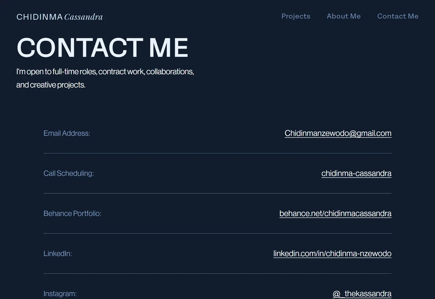 CHIDINMA Cassandra portfolio view 6