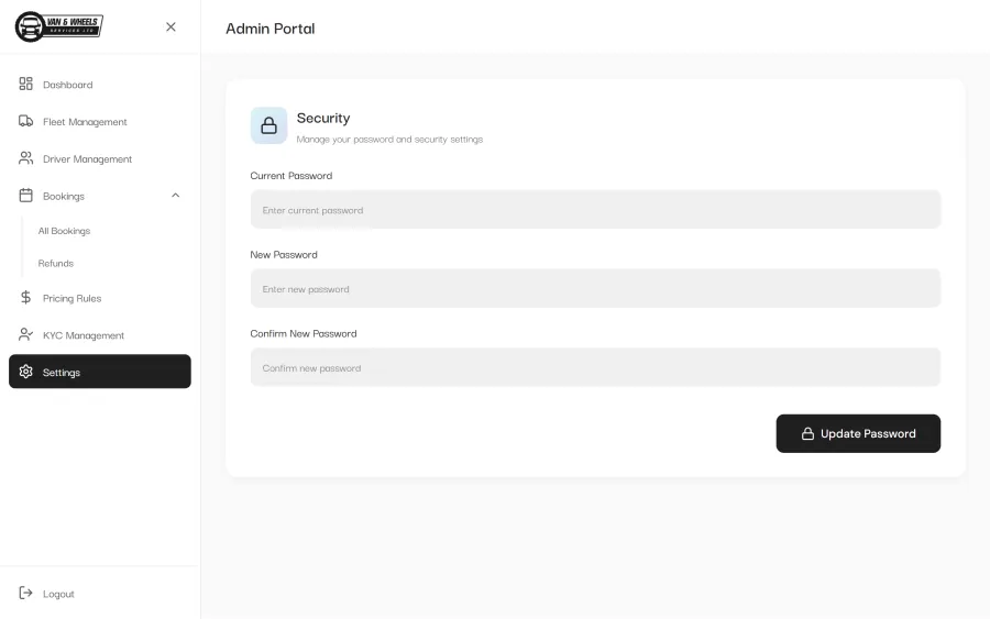 Admin dashboard drivers