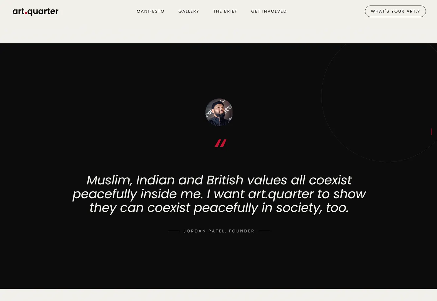 Art Brief founder quote